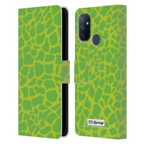 P.D. Moreno Patterns Lime Green Leather Book Wallet Case Cover For OnePlus Nord N100