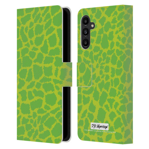 P.D. Moreno Patterns Lime Green Leather Book Wallet Case Cover For Samsung Galaxy A13 5G (2021)