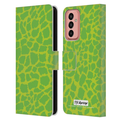 P.D. Moreno Patterns Lime Green Leather Book Wallet Case Cover For Samsung Galaxy M13 (2022)