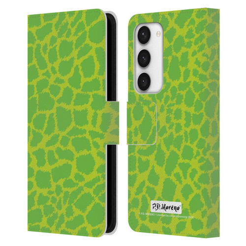 P.D. Moreno Patterns Lime Green Leather Book Wallet Case Cover For Samsung Galaxy S23 5G