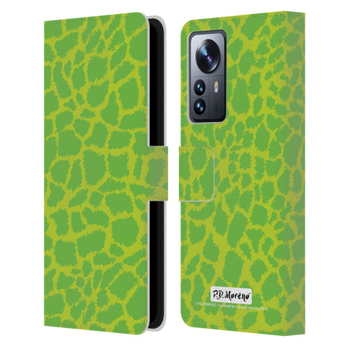 P.D. Moreno Patterns Lime Green Leather Book Wallet Case Cover For Xiaomi 12 Pro