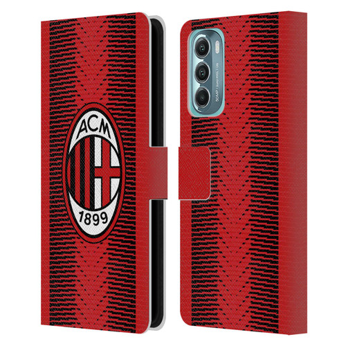 AC Milan 2023/24 Crest Kit Home Leather Book Wallet Case Cover For Motorola Moto G Stylus 5G (2022)