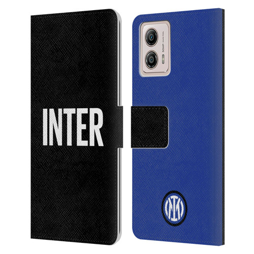 Fc Internazionale Milano Badge Inter Milano Logo Leather Book Wallet Case Cover For Motorola Moto G53 5G