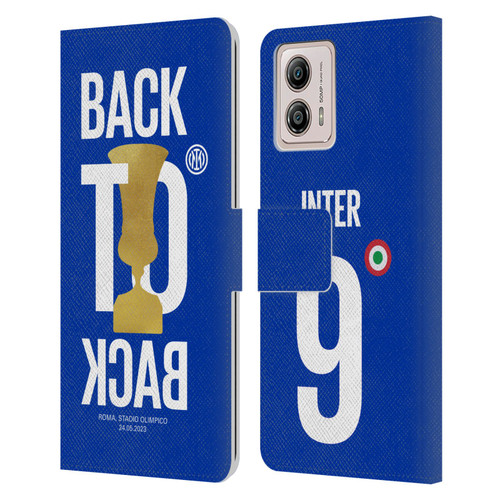 Fc Internazionale Milano 2023 Champions Back To Back Leather Book Wallet Case Cover For Motorola Moto G53 5G