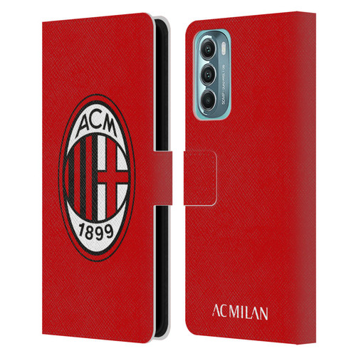 AC Milan Crest Full Colour Red Leather Book Wallet Case Cover For Motorola Moto G Stylus 5G (2022)