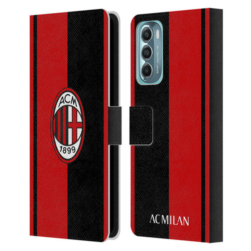 AC Milan Crest Red And Black Leather Book Wallet Case Cover For Motorola Moto G Stylus 5G (2022)
