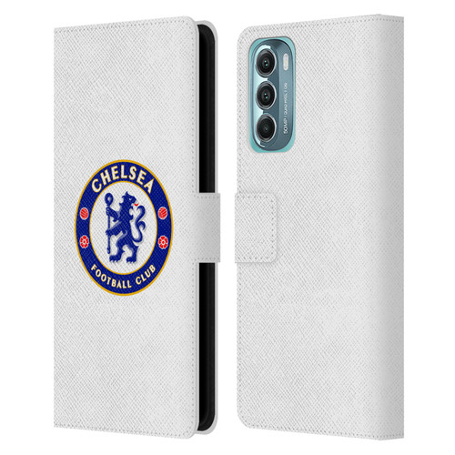 Chelsea Football Club Crest Plain White Leather Book Wallet Case Cover For Motorola Moto G Stylus 5G (2022)