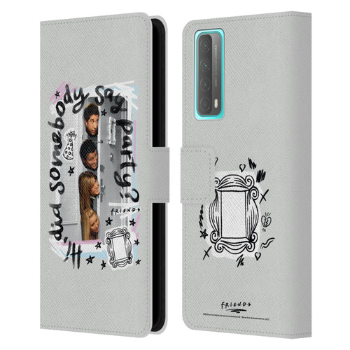 Friends TV Show Doodle Art Somebody Say Party Leather Book Wallet Case Cover For Huawei P Smart (2021)