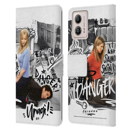 Friends TV Show Doodle Art Ross Unagi Leather Book Wallet Case Cover For Motorola Moto G53 5G