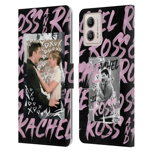 Friends TV Show Doodle Art Ross And Rachel Leather Book Wallet Case Cover For Motorola Moto G53 5G