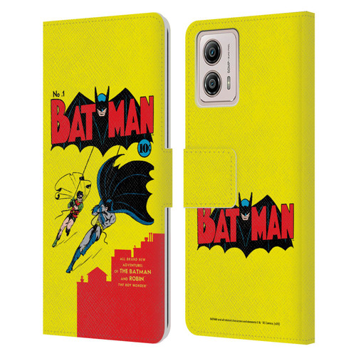 Batman DC Comics Famous Comic Book Covers Number 1 Leather Book Wallet Case Cover For Motorola Moto G53 5G