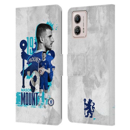Chelsea Football Club 2022/23 First Team Mason Mount Leather Book Wallet Case Cover For Motorola Moto G53 5G