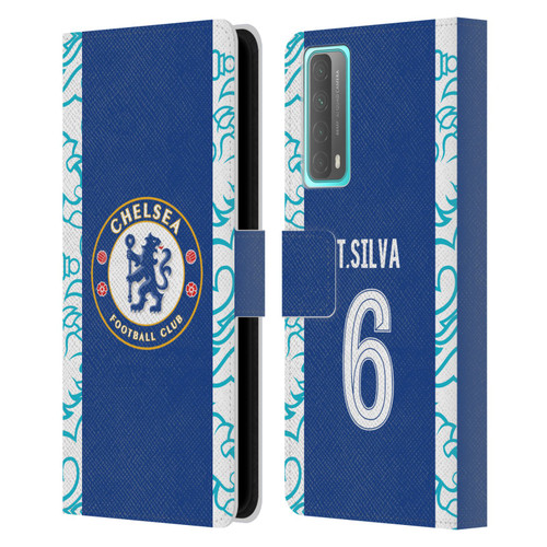 Chelsea Football Club 2022/23 Players Home Kit Thiago Silva Leather Book Wallet Case Cover For Huawei P Smart (2021)