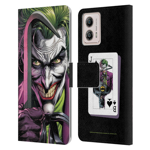 Batman DC Comics Three Jokers The Clown Leather Book Wallet Case Cover For Motorola Moto G53 5G