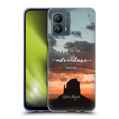 Nature Magick So The Adventure Begins Quote Desert Soft Gel Case for Motorola Moto G53 5G