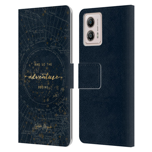 Nature Magick So The Adventure Begins Quote Star Map Leather Book Wallet Case Cover For Motorola Moto G53 5G