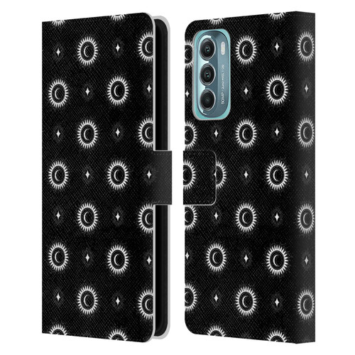 Haroulita Celestial Black And White Sun And Moon Leather Book Wallet Case Cover For Motorola Moto G Stylus 5G (2022)