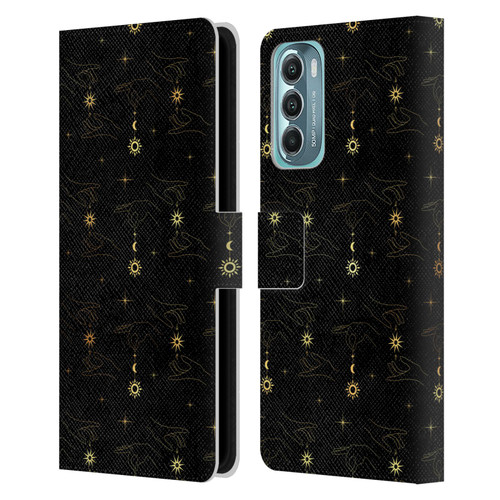 Haroulita Celestial Gold Hand Leather Book Wallet Case Cover For Motorola Moto G Stylus 5G (2022)