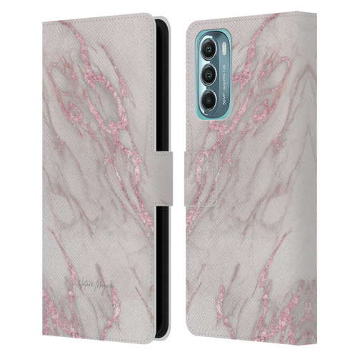 Nature Magick Marble Metallics Pink Leather Book Wallet Case Cover For Motorola Moto G Stylus 5G (2022)