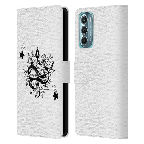 Haroulita Celestial Tattoo Snake And Flower Leather Book Wallet Case Cover For Motorola Moto G Stylus 5G (2022)