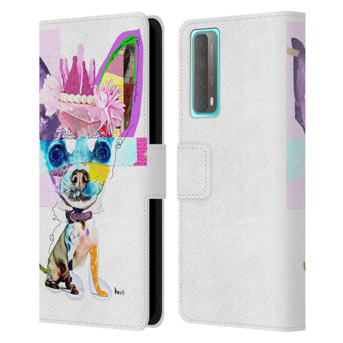 Michel Keck Animal Collage Chihuahua Leather Book Wallet Case Cover For Huawei P Smart (2021)