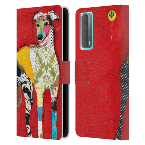 Michel Keck Dogs 2 Greyhound Leather Book Wallet Case Cover For Huawei P Smart (2021)