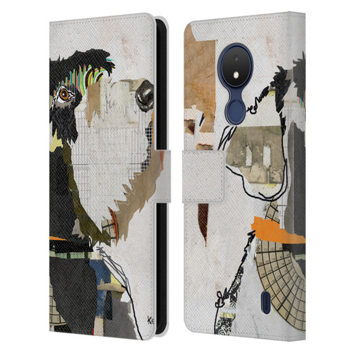 Michel Keck Dogs 2 Schnauzer Leather Book Wallet Case Cover For Nokia C21