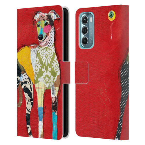 Michel Keck Dogs 2 Greyhound Leather Book Wallet Case Cover For Motorola Moto G Stylus 5G (2022)