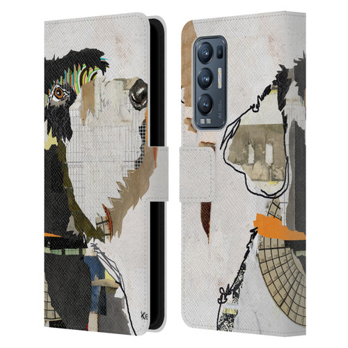 Michel Keck Dogs 2 Schnauzer Leather Book Wallet Case Cover For OPPO Find X3 Neo / Reno5 Pro+ 5G