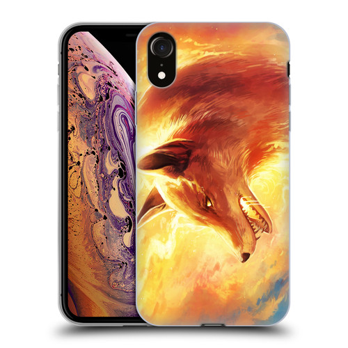 Jonas "JoJoesArt" Jödicke Wildlife Fire Fox Soft Gel Case for Apple iPhone XR