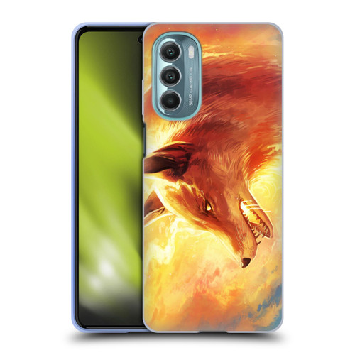 Jonas "JoJoesArt" Jödicke Wildlife Fire Fox Soft Gel Case for Motorola Moto G Stylus 5G (2022)