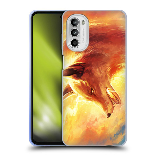 Jonas "JoJoesArt" Jödicke Wildlife Fire Fox Soft Gel Case for Motorola Moto G52