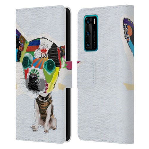 Michel Keck Dogs 3 Chihuahua 2 Leather Book Wallet Case Cover For Huawei P40 5G