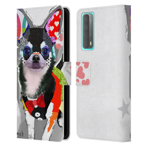 Michel Keck Dogs 3 Chihuahua Leather Book Wallet Case Cover For Huawei P Smart (2021)