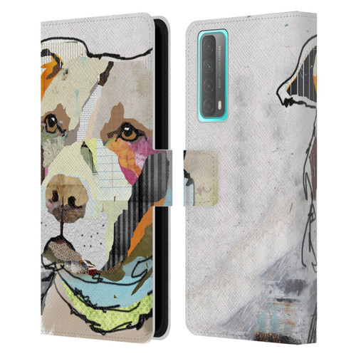 Michel Keck Dogs 3 Pit Bull Leather Book Wallet Case Cover For Huawei P Smart (2021)