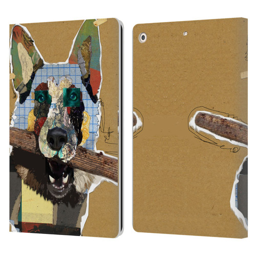 Michel Keck Dogs 3 German Shepherd Leather Book Wallet Case Cover For Apple iPad 10.2 2019/2020/2021