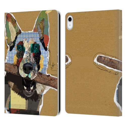 Michel Keck Dogs 3 German Shepherd Leather Book Wallet Case Cover For Apple iPad 10.9 2022/2025