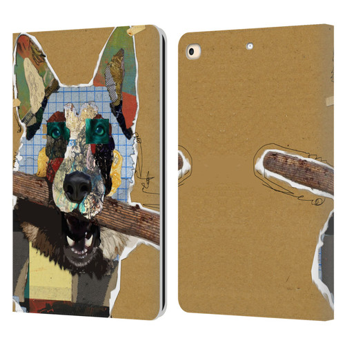 Michel Keck Dogs 3 German Shepherd Leather Book Wallet Case Cover For Apple iPad 9.7 2017 / iPad 9.7 2018
