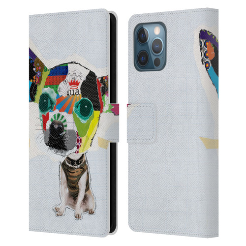 Michel Keck Dogs 3 Chihuahua 2 Leather Book Wallet Case Cover For Apple iPhone 12 Pro Max