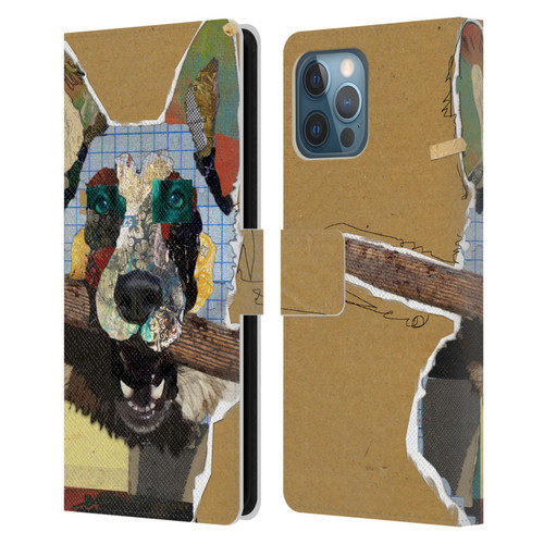 Michel Keck Dogs 3 German Shepherd Leather Book Wallet Case Cover For Apple iPhone 12 Pro Max