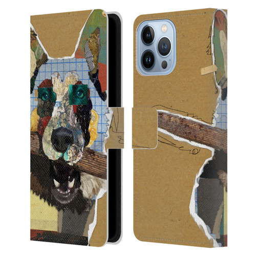 Michel Keck Dogs 3 German Shepherd Leather Book Wallet Case Cover For Apple iPhone 13 Pro Max