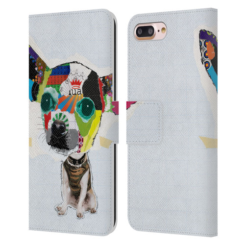 Michel Keck Dogs 3 Chihuahua 2 Leather Book Wallet Case Cover For Apple iPhone 7 Plus / iPhone 8 Plus