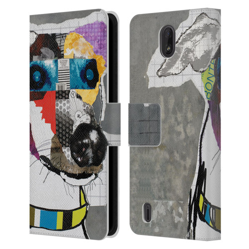 Michel Keck Dogs 3 Greyhound Leather Book Wallet Case Cover For Nokia C01 Plus/C1 2nd Edition