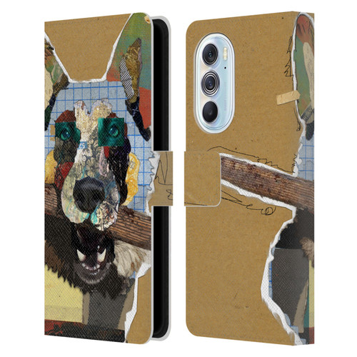 Michel Keck Dogs 3 German Shepherd Leather Book Wallet Case Cover For Motorola Edge X30