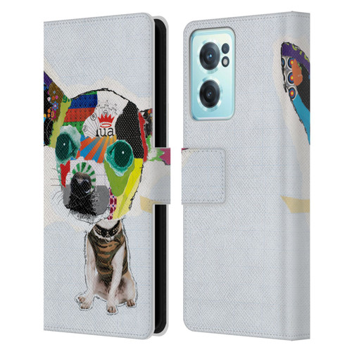 Michel Keck Dogs 3 Chihuahua 2 Leather Book Wallet Case Cover For OnePlus Nord CE 2 5G