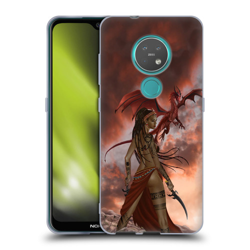 Nene Thomas Art African Warrior Woman & Dragon Soft Gel Case for Nokia 6.2 / 7.2