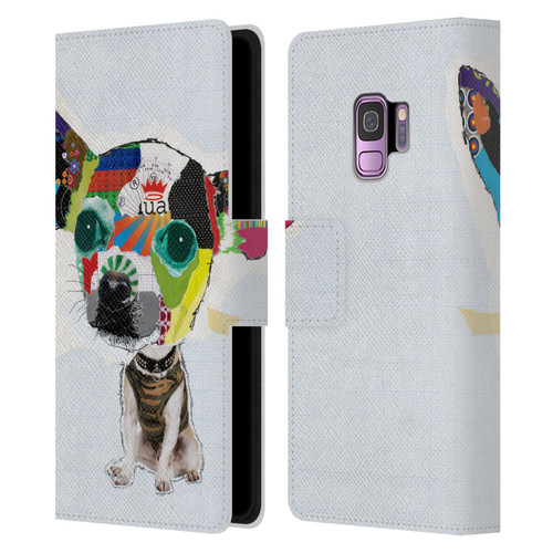 Michel Keck Dogs 3 Chihuahua 2 Leather Book Wallet Case Cover For Samsung Galaxy S9