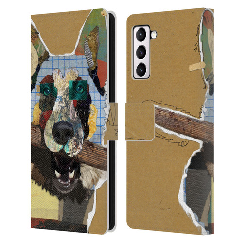 Michel Keck Dogs 3 German Shepherd Leather Book Wallet Case Cover For Samsung Galaxy S21+ 5G