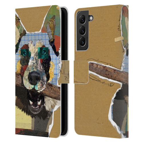 Michel Keck Dogs 3 German Shepherd Leather Book Wallet Case Cover For Samsung Galaxy S22+ 5G