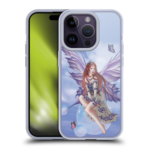 Nene Thomas Bubbles Purple Lace Fairy On Cat Soft Gel Case for Apple iPhone 14 Pro